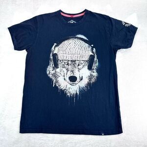 JOE BROWNS‎ T-Shirt Mens Large Black BROWNS ROCK BAND Wolf Music Graphic Tee